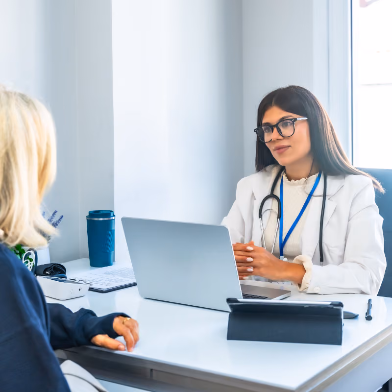 Doctor with patient